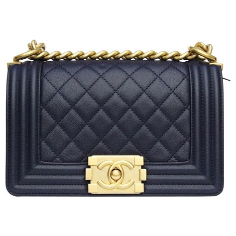 chanel navy blue boy bag|Chanel boyfriend bag.